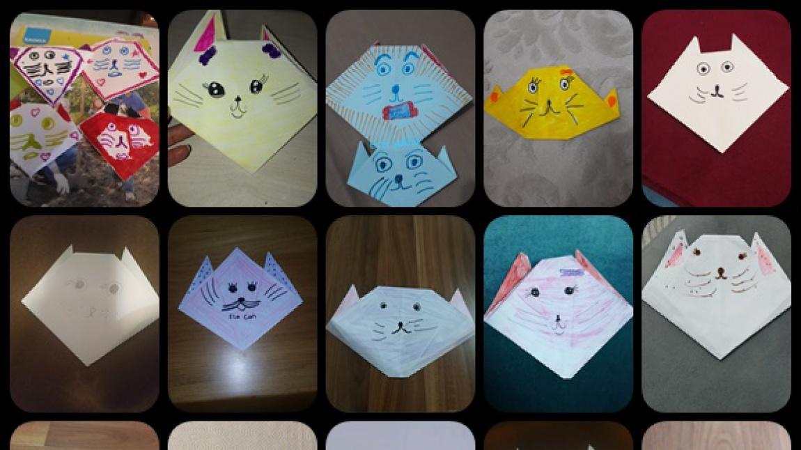 3E Origami kedi yapımı Öğrt. Sibel Güler (20202021) Cezayirli Gazi